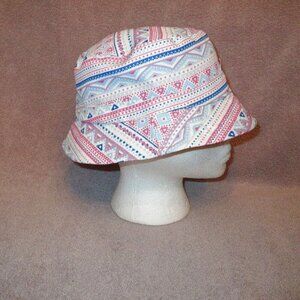 Vtg Y2K Kooba Reversible Bucket Hat Patchwork Crusher Sun Beach Garden Fisherman